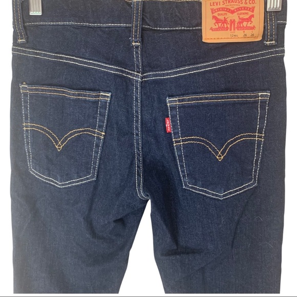 New LEVI’S 512 Slim Taper Boys Dark Wash Jeans Size 12 - Picture 8 of 16